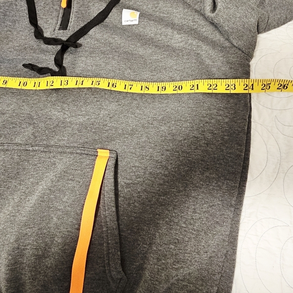 Carhartt Gray Hoodie with Orange Accents Men's Size XL - Picture 5 of 6